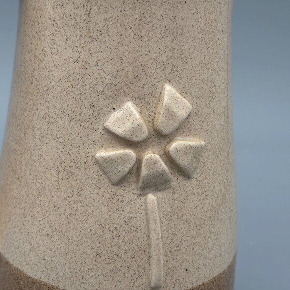 Vintage Studio Pottery Stoneware Pitcher with Incised Floral Design Rustic - Picture 7 of 10